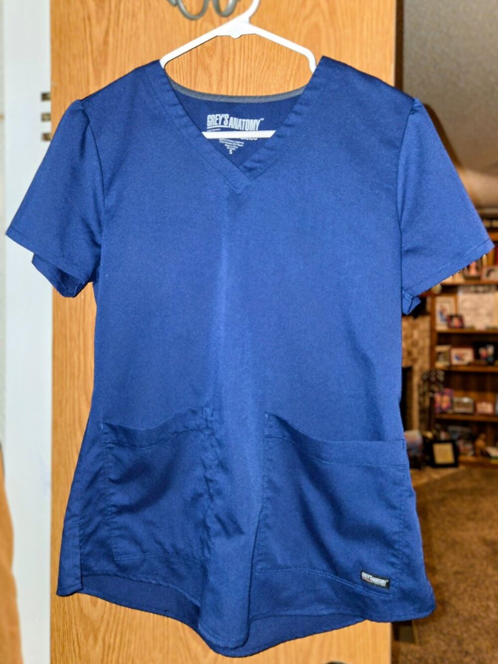 Grey's Anatomy women's navy scrub top and bottom